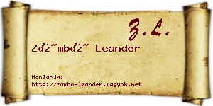 Zámbó Leander névjegykártya